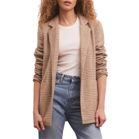 Z Supply Jackets & Blazers - NWT Z Supply Anna Plaid Blazer in Milkshake Size Medium
